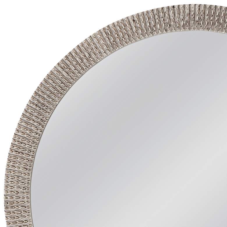 Image 2 Beatrice Antique Silver Leaf 48" Oversized Round Wall Mirror more views