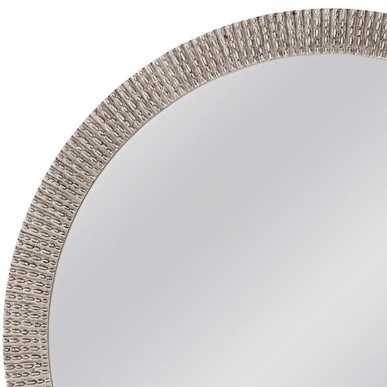 Image 4 Beatrice Antique Silver Leaf 48" Oversized Round Wall Mirror more views