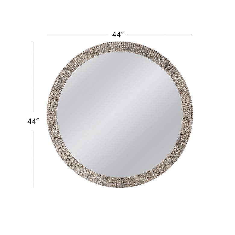Image 6 Beatrice Antique Silver Leaf 48" Oversized Round Wall Mirror more views