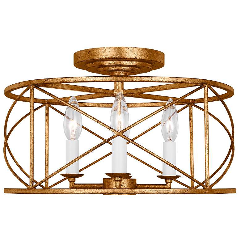 Image 2 Beatrix 15" Wide Antique Gold 4-Light Ceiling Light more views