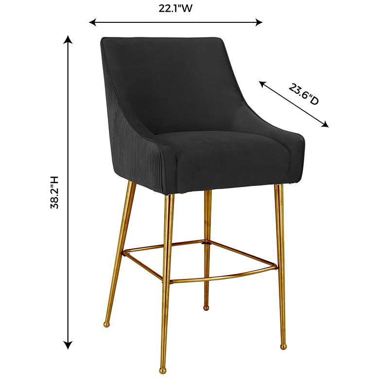 Image 5 Beatrix 25 1/2" Black Velvet Counter Stool more views