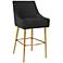 Beatrix 30 3/4" Black Velvet Bar Stool