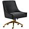 Beatrix Black Velvet Adjustable Swivel Office Chair