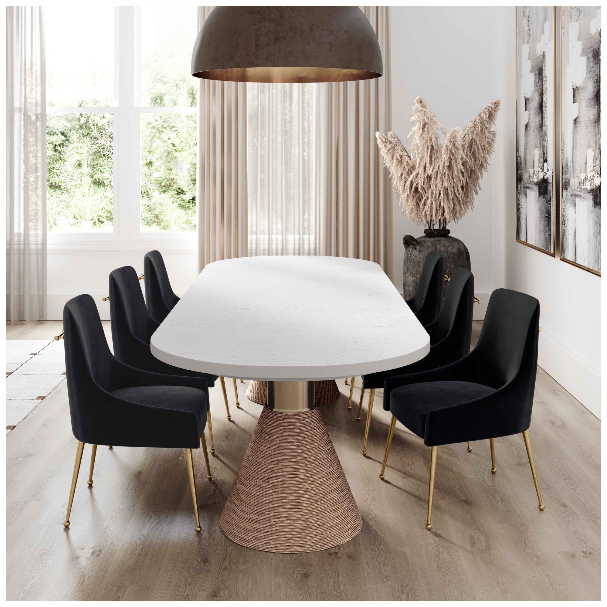 Beatrix Black Velvet Side Chair