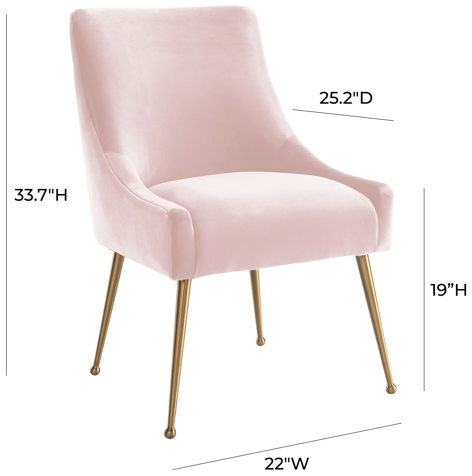 Image 6 Beatrix Blush Velvet Side Chair more views
