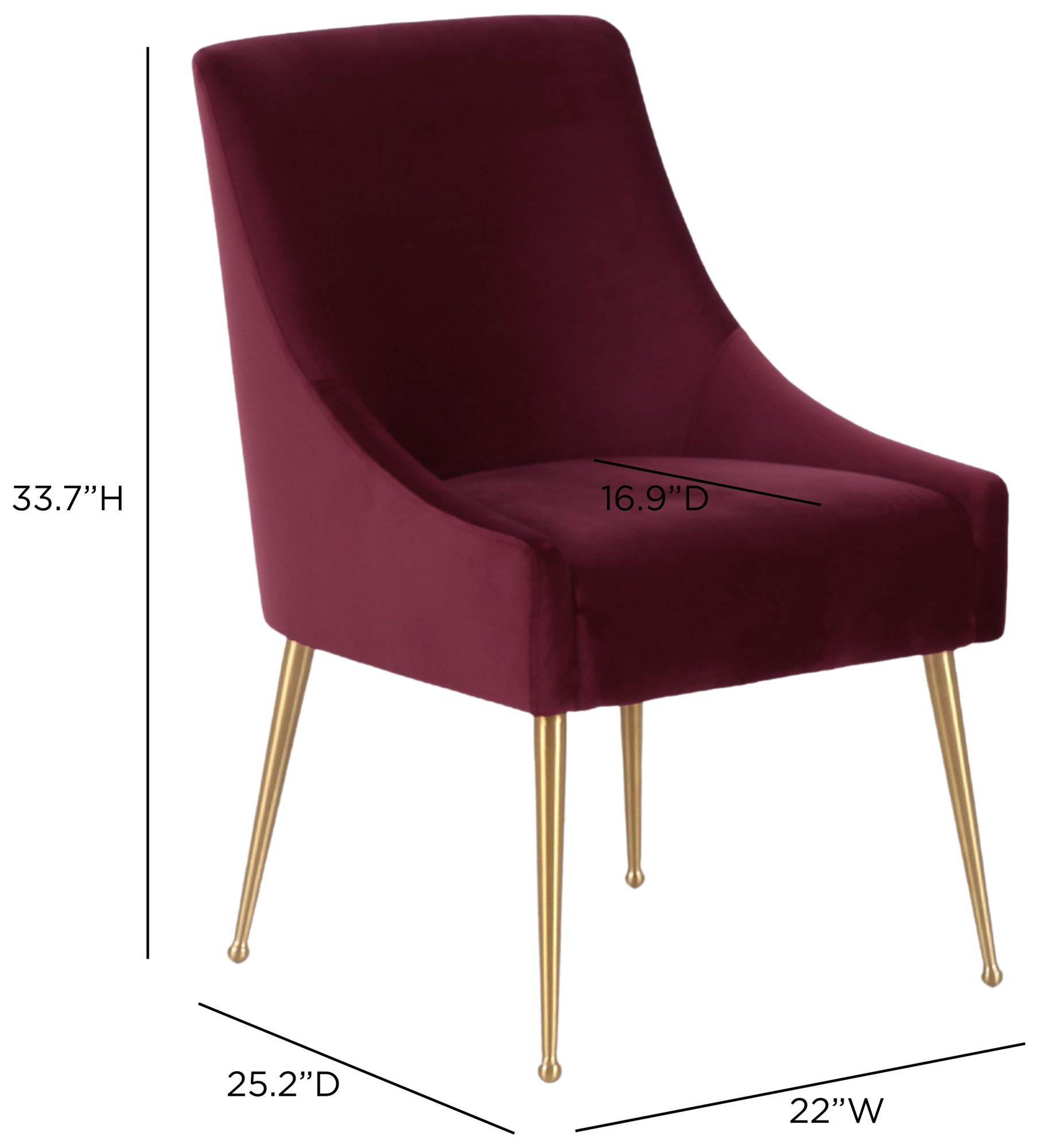 Image 7 Beatrix Burgundy Performance Velvet Dining Chair more views