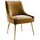 Beatrix Cognac Velvet Fabric Side Chair