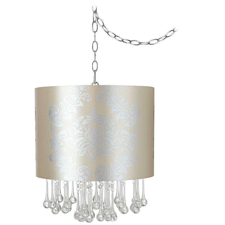 Image 1 Beatrix Crystal 15 inch Wide Silver Graphic Mini Chandelier