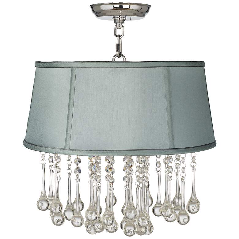 Image 1 Beatrix Crystal 16 inch Wide Spa Blue Ceiling Light