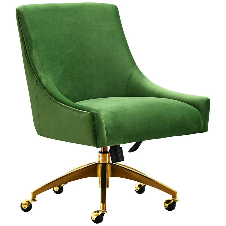 Image 1 Beatrix Green Velvet Adjustable Swivel Office Chair