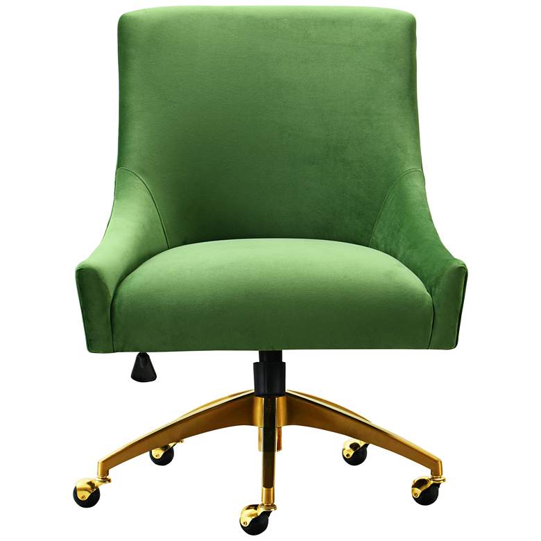 Image 3 Beatrix Green Velvet Adjustable Swivel Office Chair more views