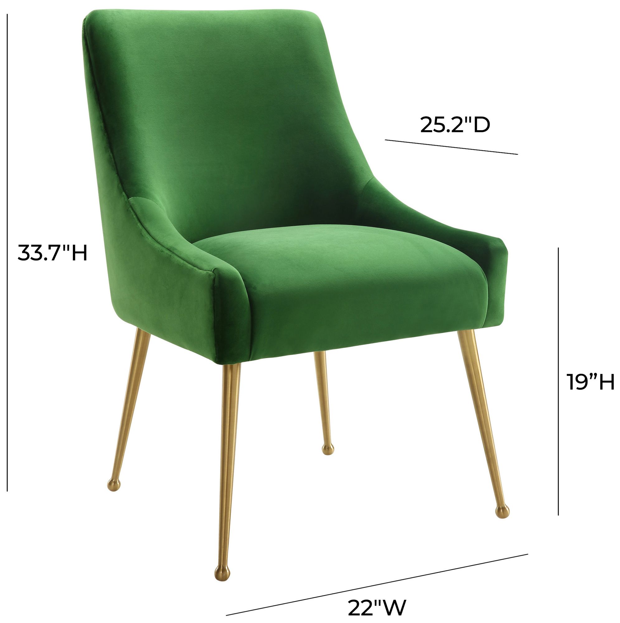 Thumbnail4 of Beatrix Green Velvet Side Chair more views