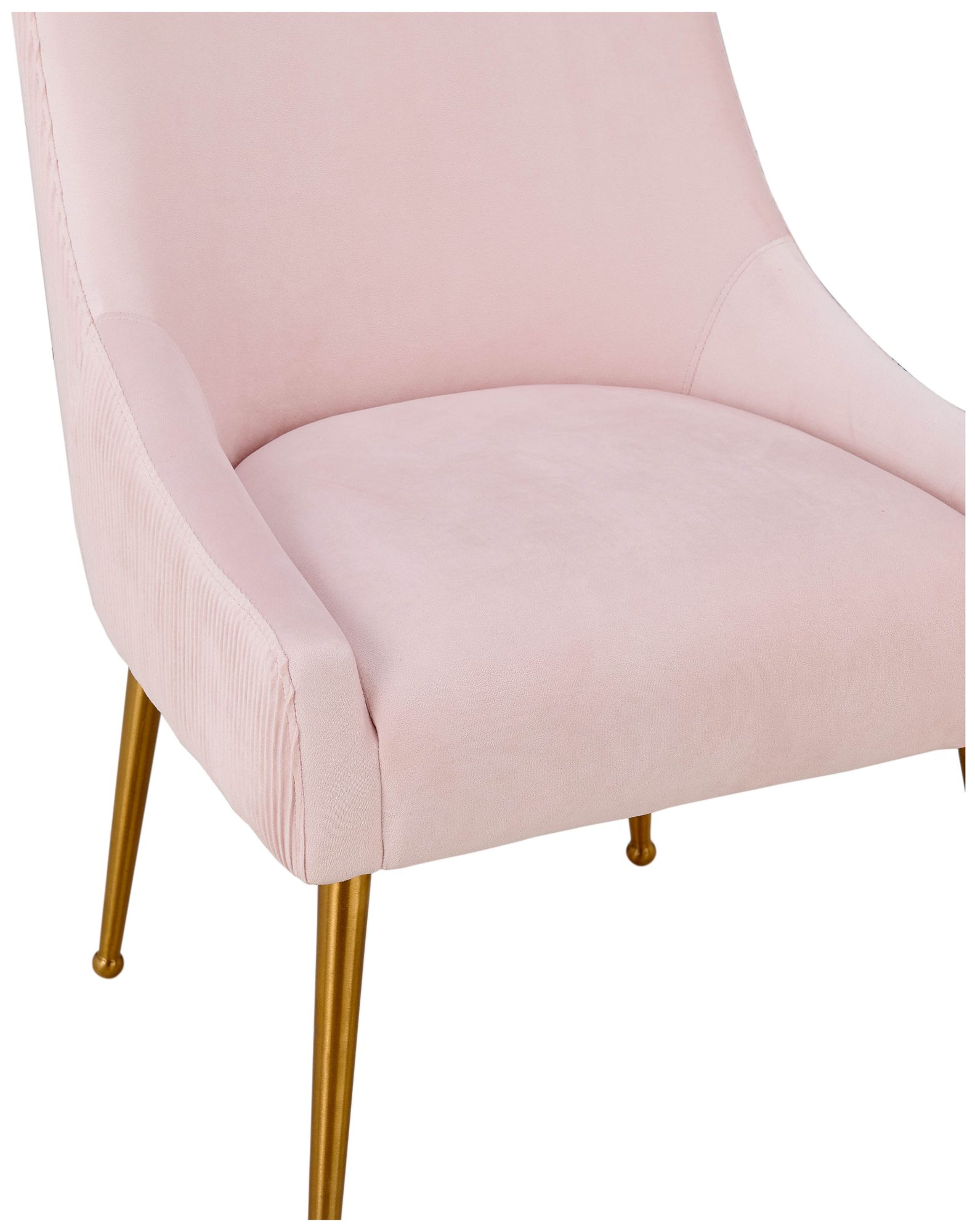 Image 4 Beatrix Pleated Blush Velvet Side Chair more views