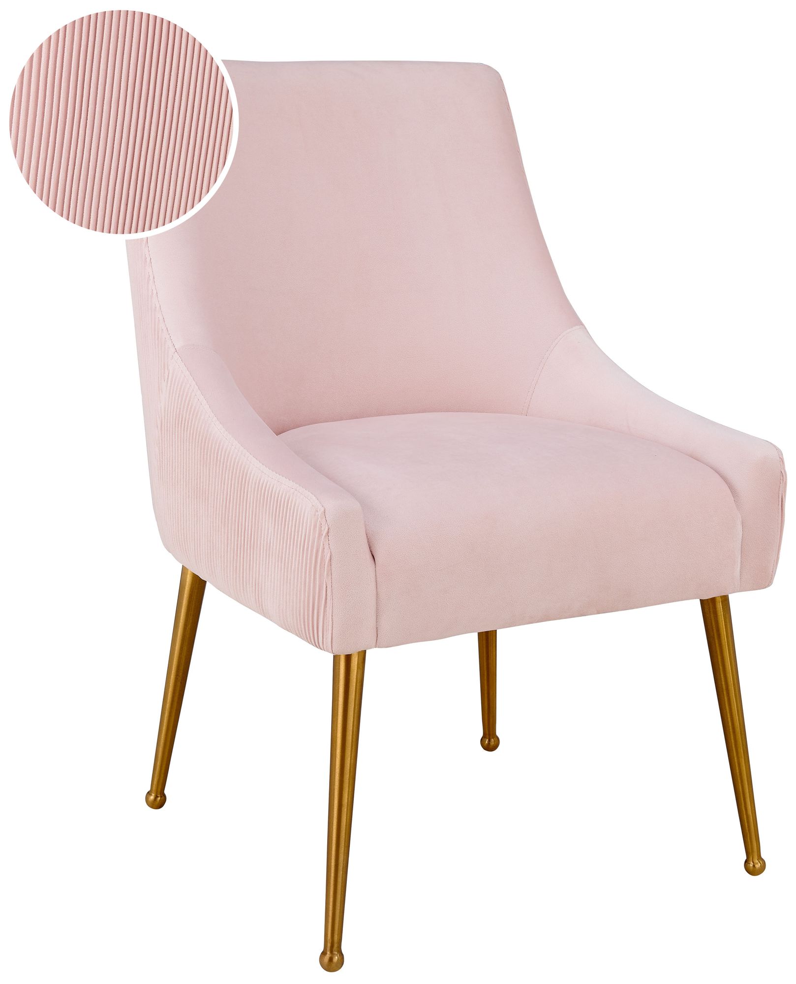 Image 5 Beatrix Pleated Blush Velvet Side Chair more views