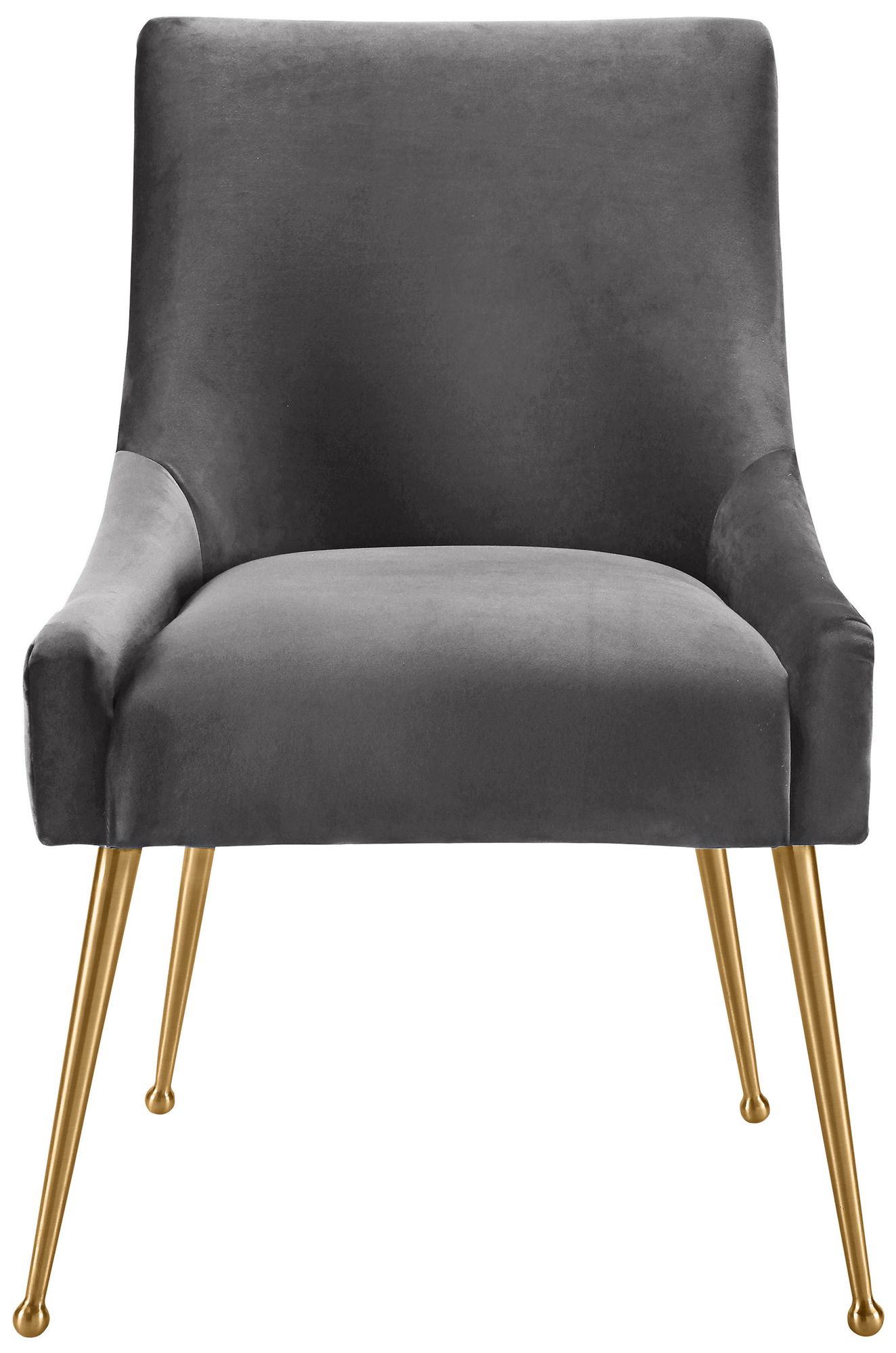 Image 5 Beatrix Pleated Grey Velvet Side Chair more views