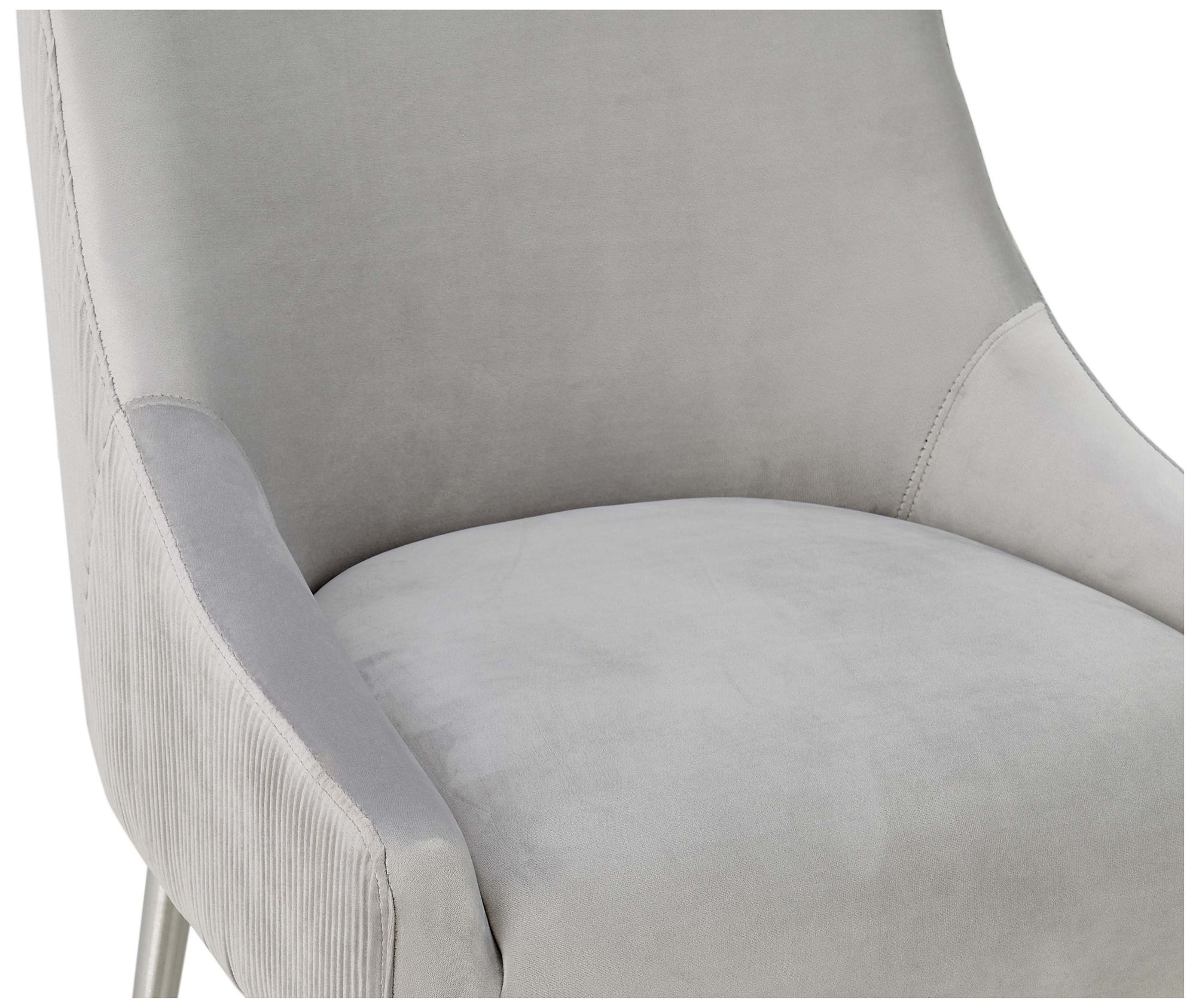 Image 4 Beatrix Pleated Light Grey Velvet Counter Stool more views