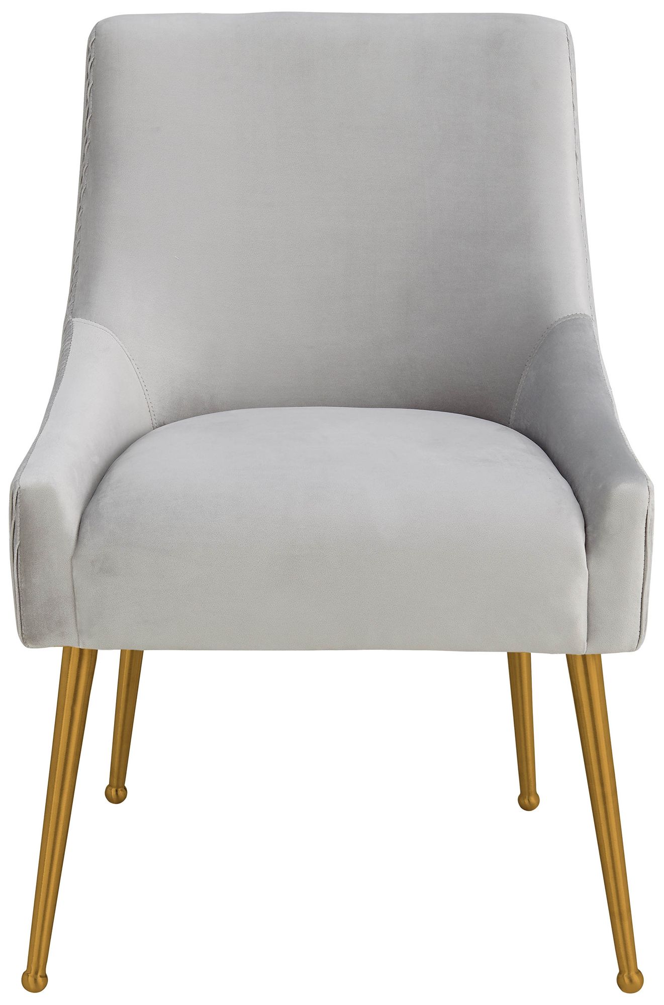 Thumbnail2 of Beatrix Pleated Light Grey Velvet Side Chair more views