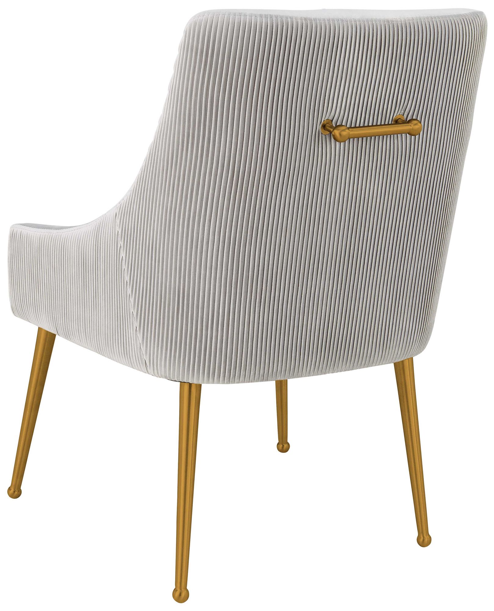 Thumbnail3 of Beatrix Pleated Light Grey Velvet Side Chair more views