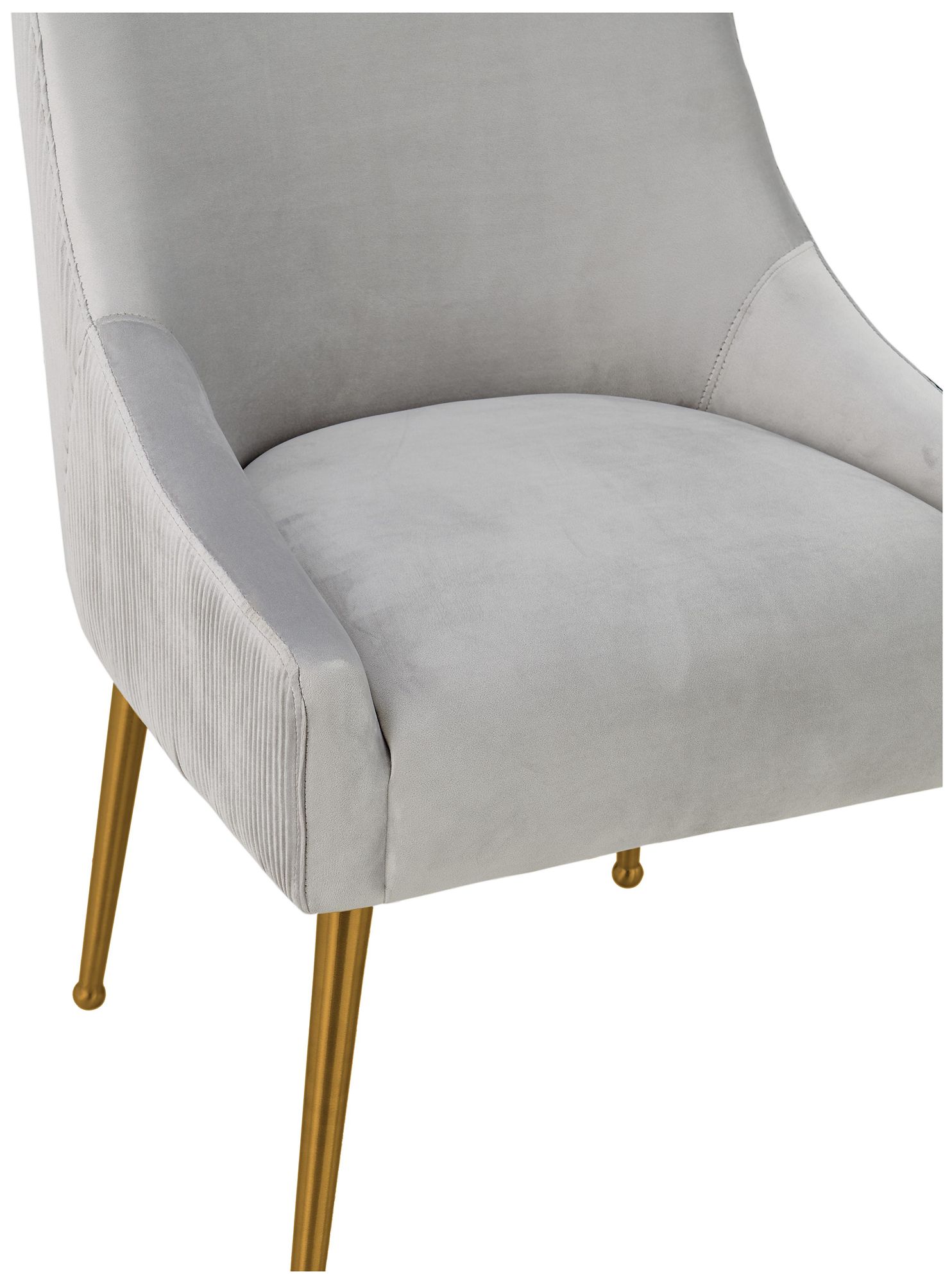 Thumbnail4 of Beatrix Pleated Light Grey Velvet Side Chair more views
