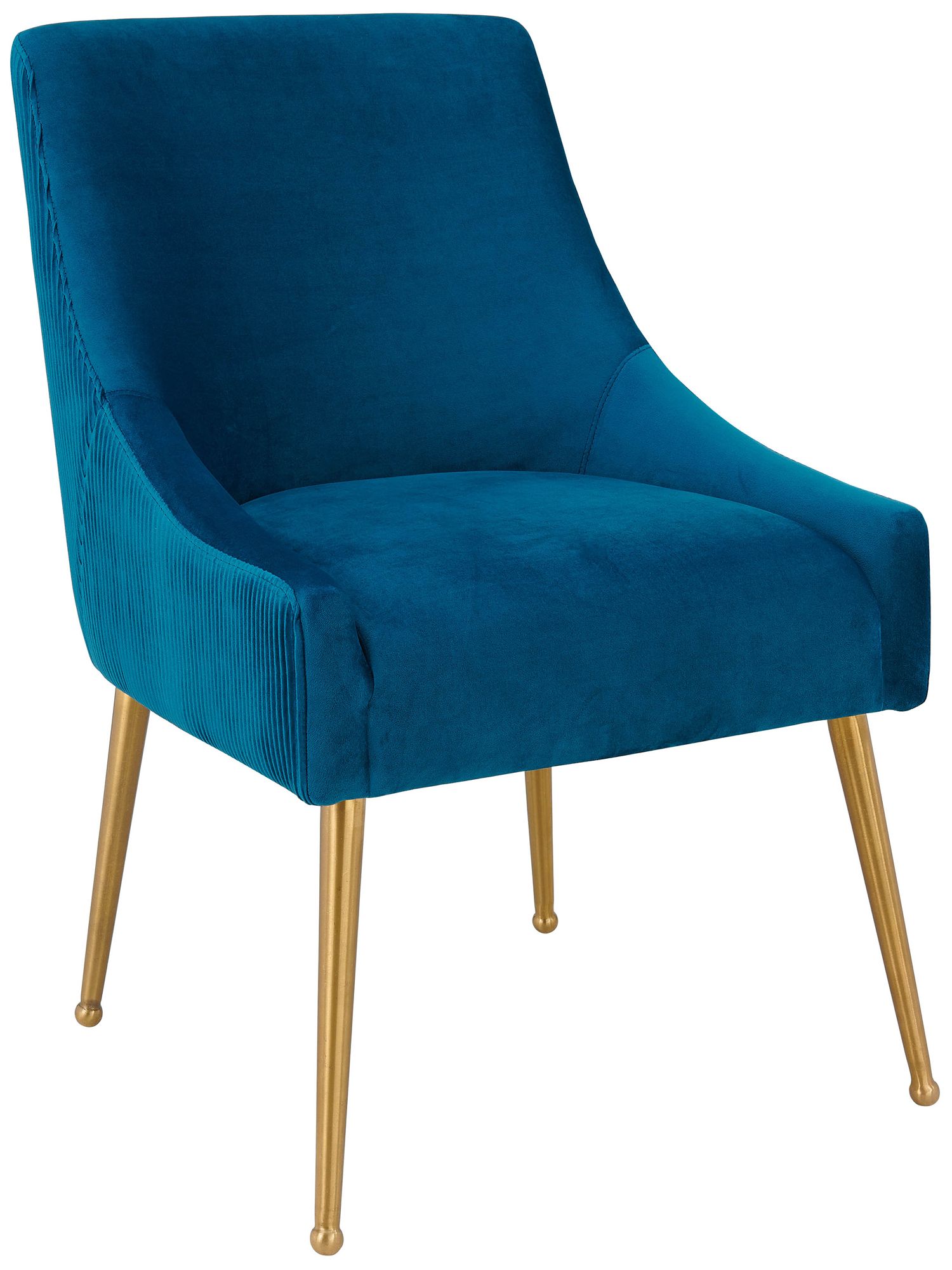 Thumbnail1 of Beatrix Pleated Navy Velvet Side Chair