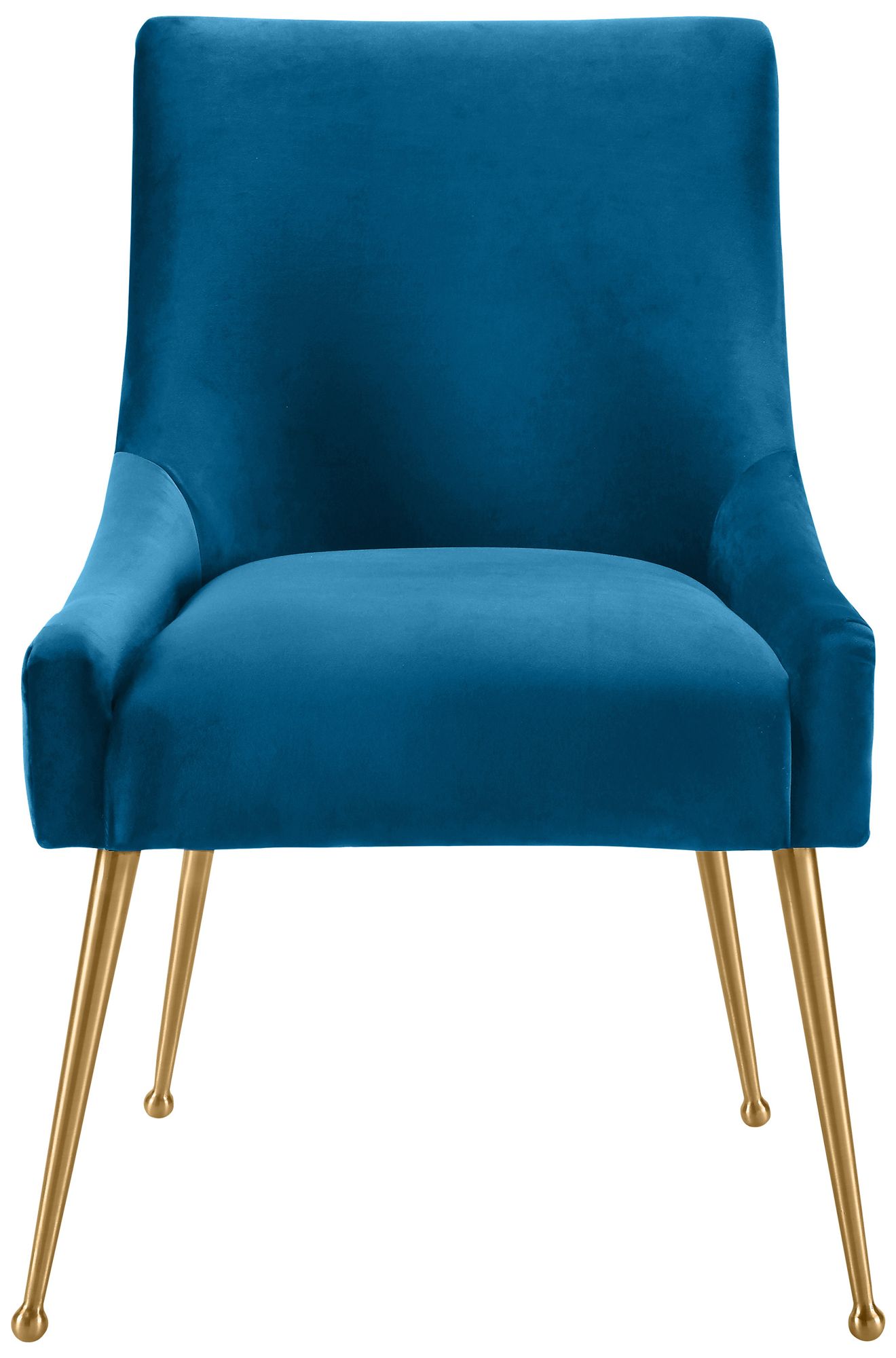 Thumbnail2 of Beatrix Pleated Navy Velvet Side Chair more views