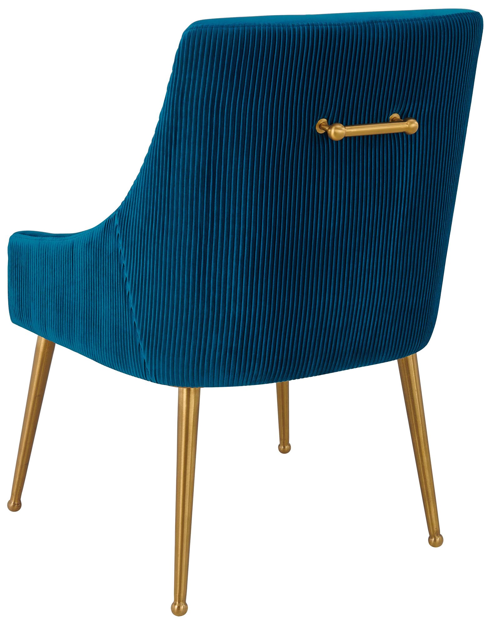 Thumbnail3 of Beatrix Pleated Navy Velvet Side Chair more views