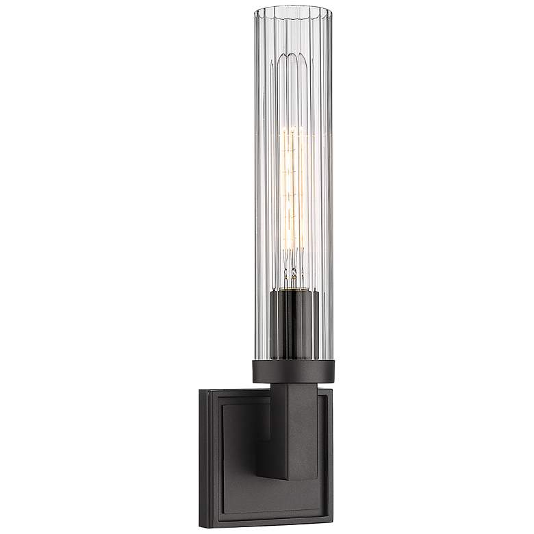 Image 1 Beau 10 1/4" High Bronze Metal Wall Sconce