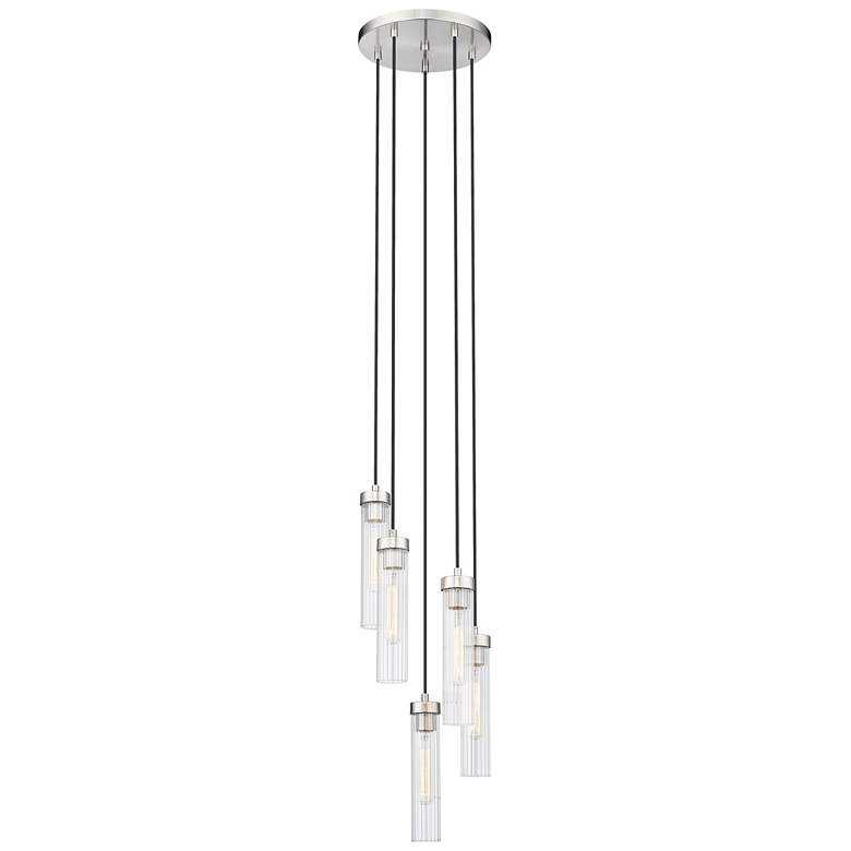Image 2 Beau 12" Wide Brushed Nickel 5-Light Mini Pendant