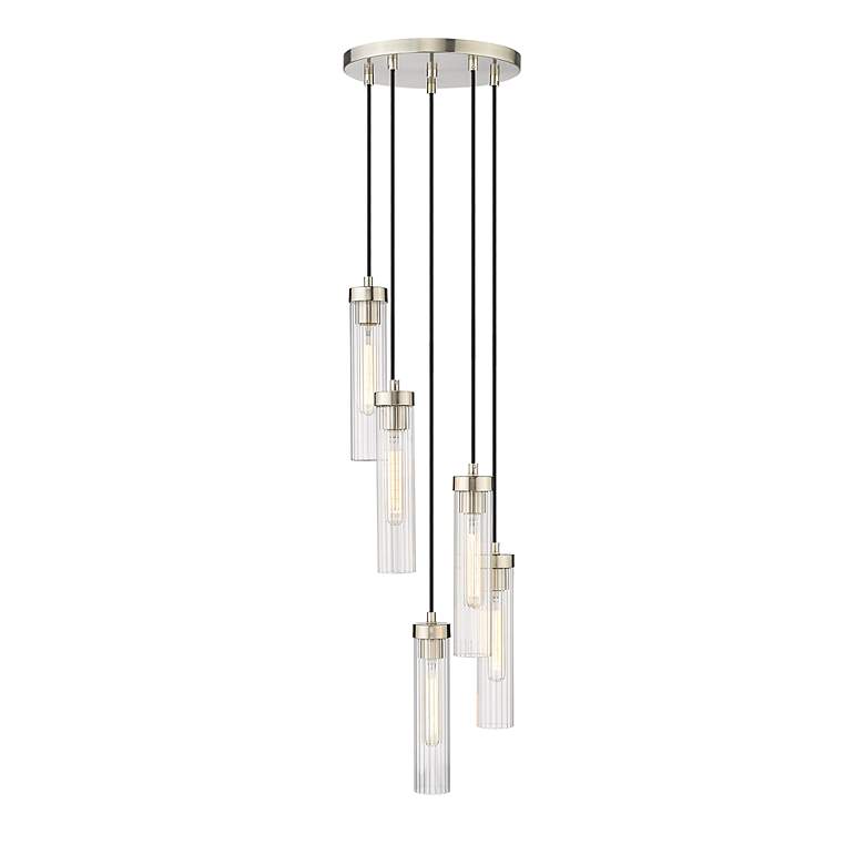 Image 6 Beau 12" Wide Brushed Nickel 5-Light Mini Pendant more views