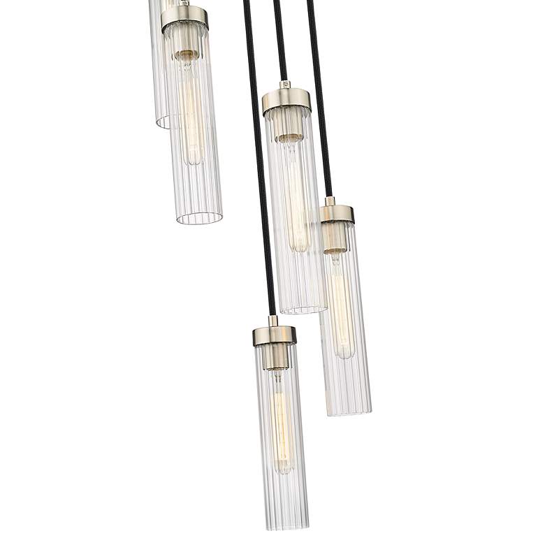 Image 7 Beau 12" Wide Brushed Nickel 5-Light Mini Pendant more views