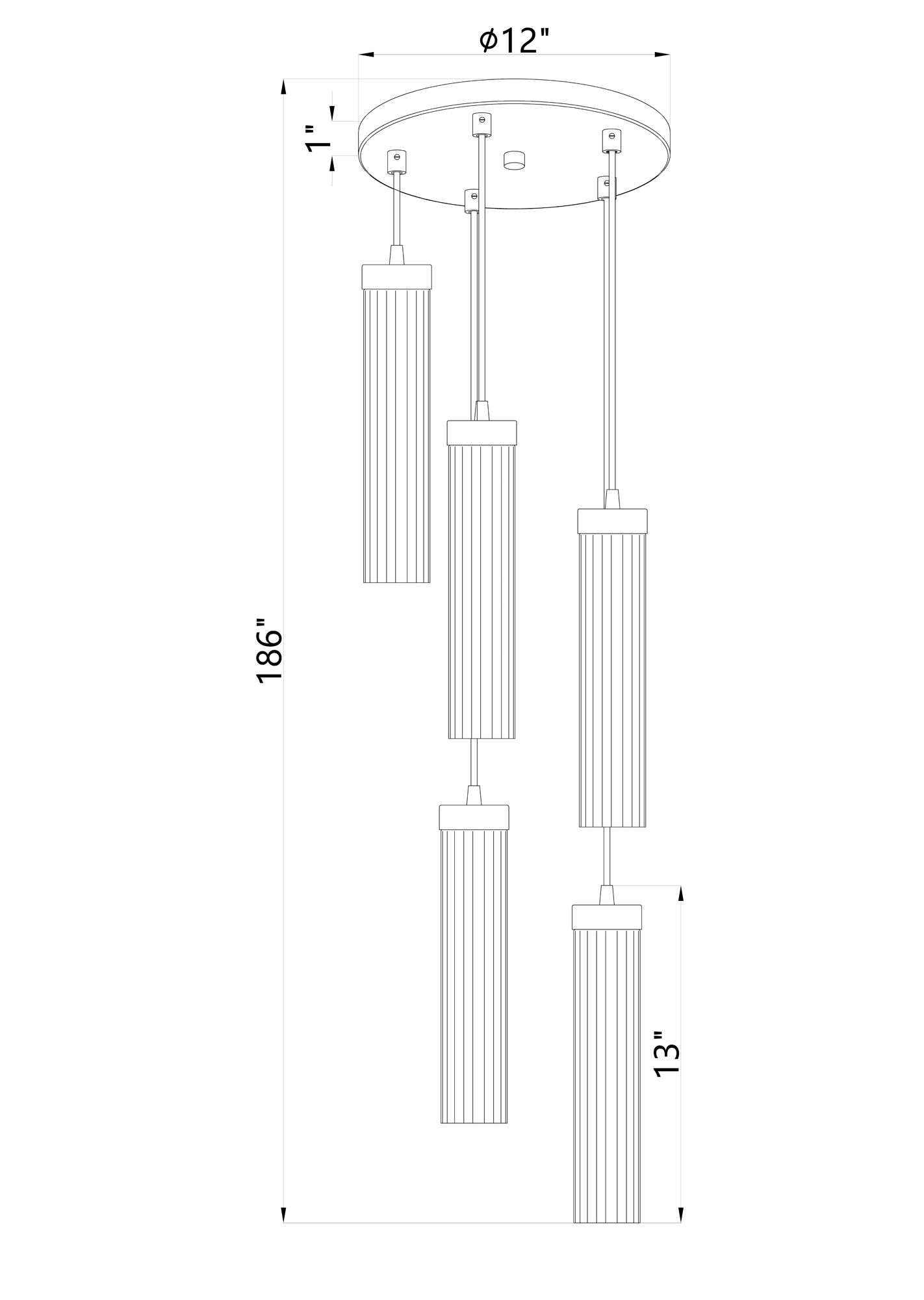 Beau 12" Wide Brushed Nickel 5-Light Mini Pendant