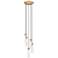 Beau 12" Wide Rubbed Brass Multi-Light Pendant