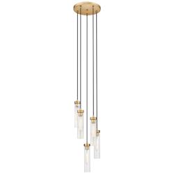 Beau 12" Wide Rubbed Brass Multi-Light Pendant
