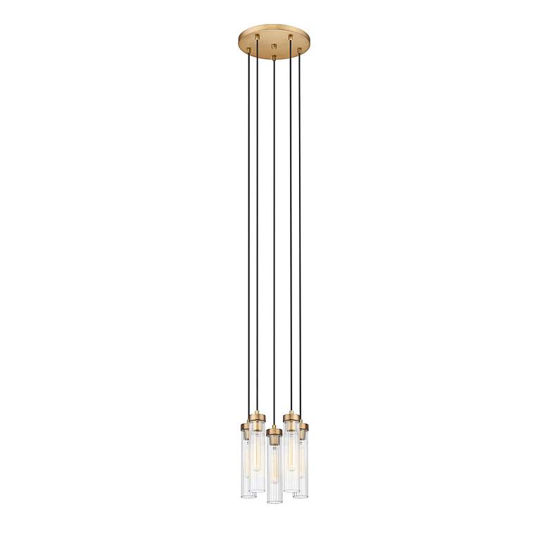 Image 4 Beau 12" Wide Rubbed Brass Multi-Light Pendant more views