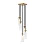 5_Beau 12" Wide Rubbed Brass Multi-Light Pendant more views