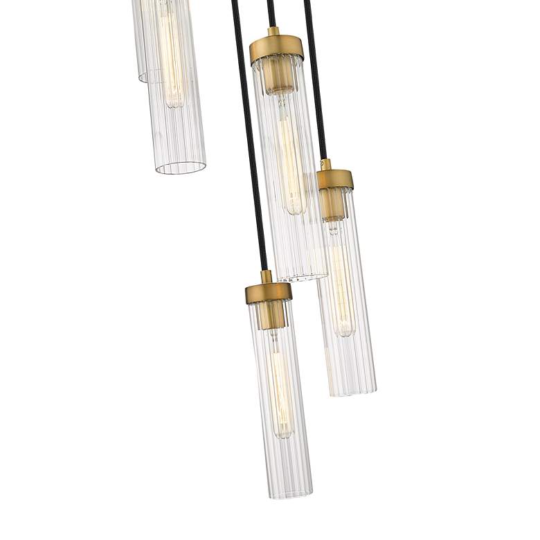 Image 6 Beau 12" Wide Rubbed Brass Multi-Light Pendant more views