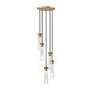 7_Beau 12" Wide Rubbed Brass Multi-Light Pendant more views