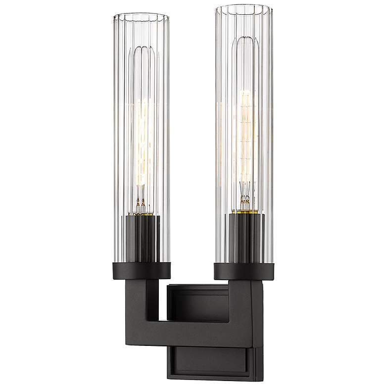 Image 3 Beau 16 3/4" High Bronze 2-Light Wall Sconce