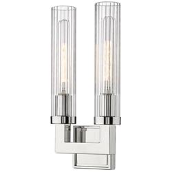 Beau 16 3/4" High Polished Nickel ADA 2-Light Wall Sconce
