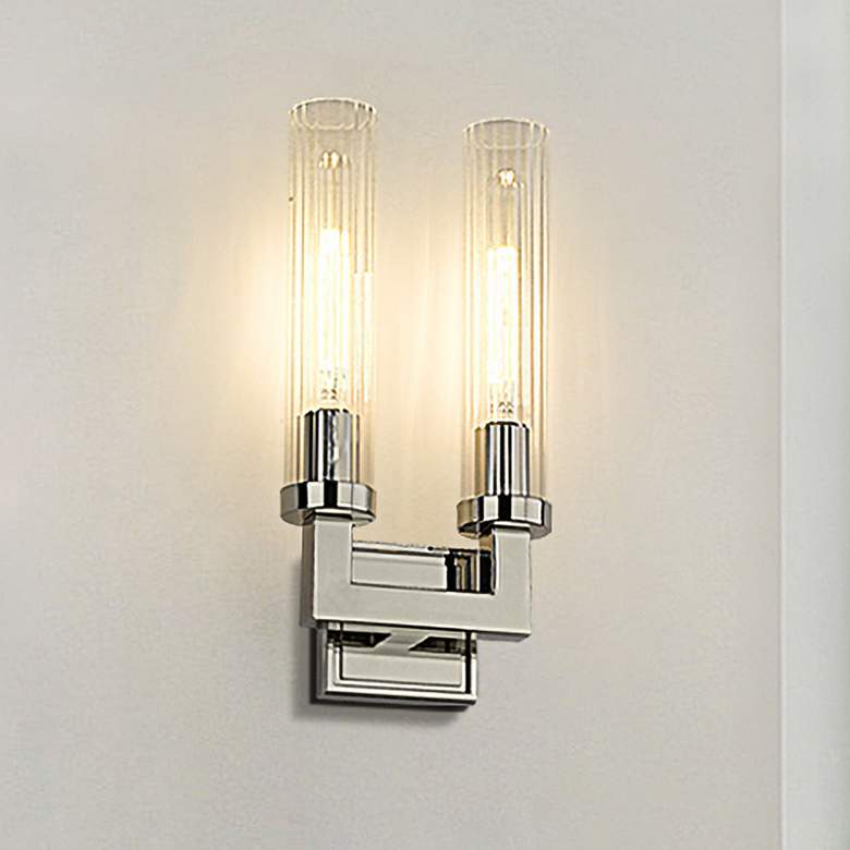 Image 2 Beau 16 3/4" High Polished Nickel ADA 2-Light Wall Sconce