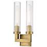 2_Beau 16 3/4" High Rubbed Brass 2-Light Wall Sconce