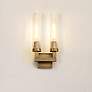 1_Beau 16 3/4" High Rubbed Brass 2-Light Wall Sconce