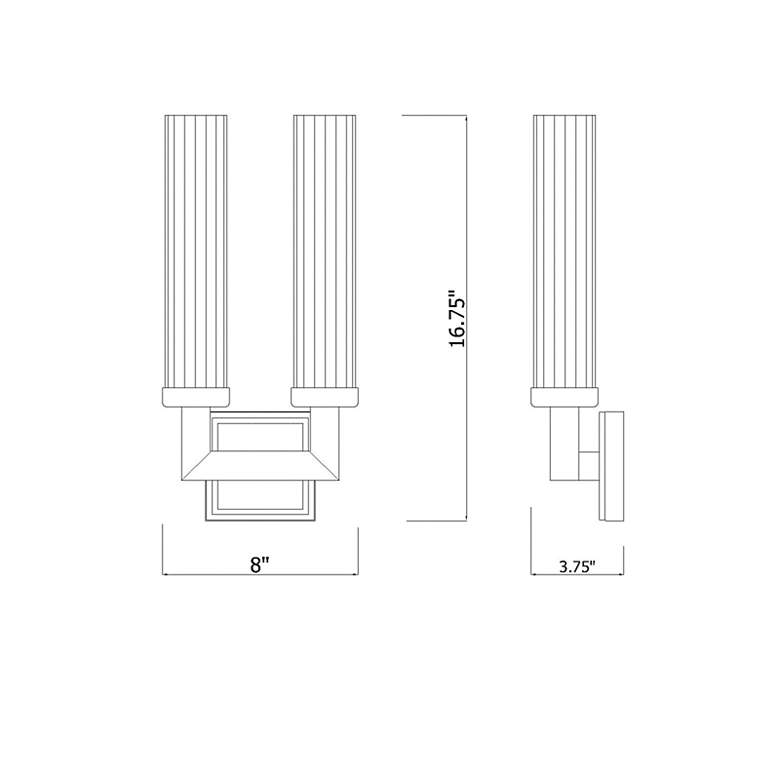 Image 6 Beau 16 3/4" High Rubbed Brass 2-Light Wall Sconce more views