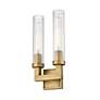 6_Beau 16 3/4" High Rubbed Brass 2-Light Wall Sconce more views