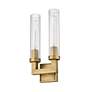 Beau 16 3/4" High Rubbed Brass 2-Light Wall Sconce