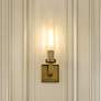 2_Beau 16 3/4" High Rubbed Brass Wall Sconce
