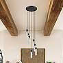 2_Beau 18" Wide Matte Black 7-Light Cylinder Pendant