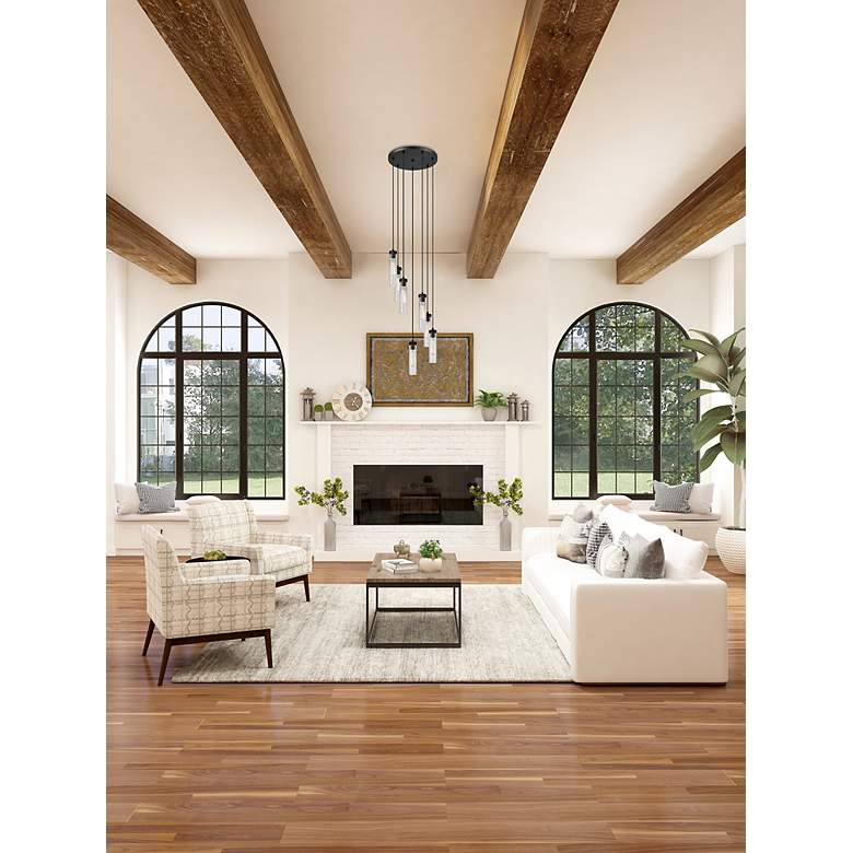 Image 5 Beau 18" Wide Matte Black 7-Light Cylinder Pendant more views