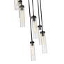 Beau 18" Wide Matte Black 7-Light Cylinder Pendant in scene
