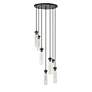 Beau 18" Wide Matte Black 7-Light Cylinder Pendant in scene